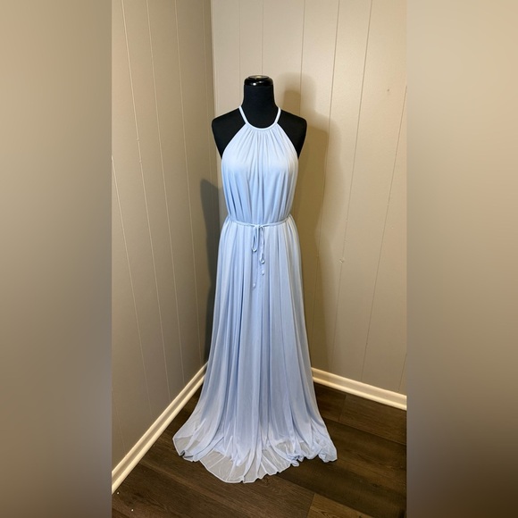 David’s Bridal Sleeveless Maxi Dress Back Slit & Clasp Underlining. Size 6. - Picture 1 of 8
